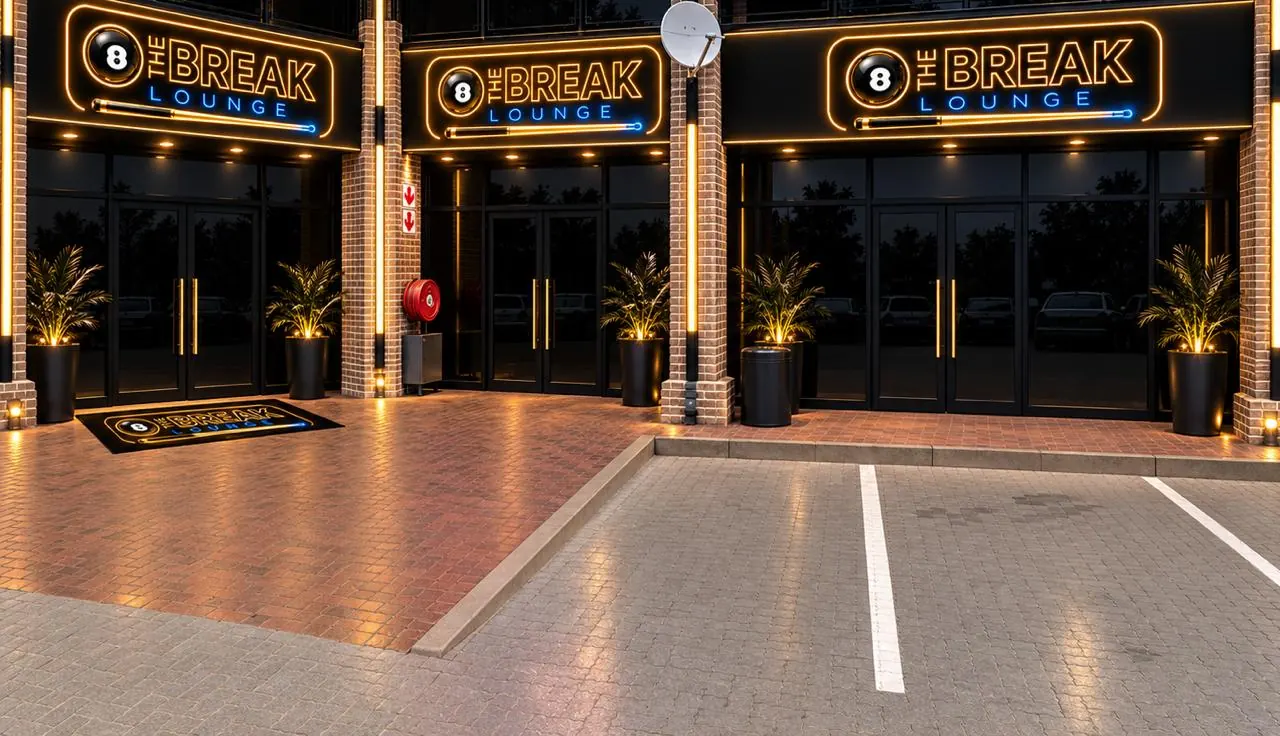 The outside of The Break Lounge building