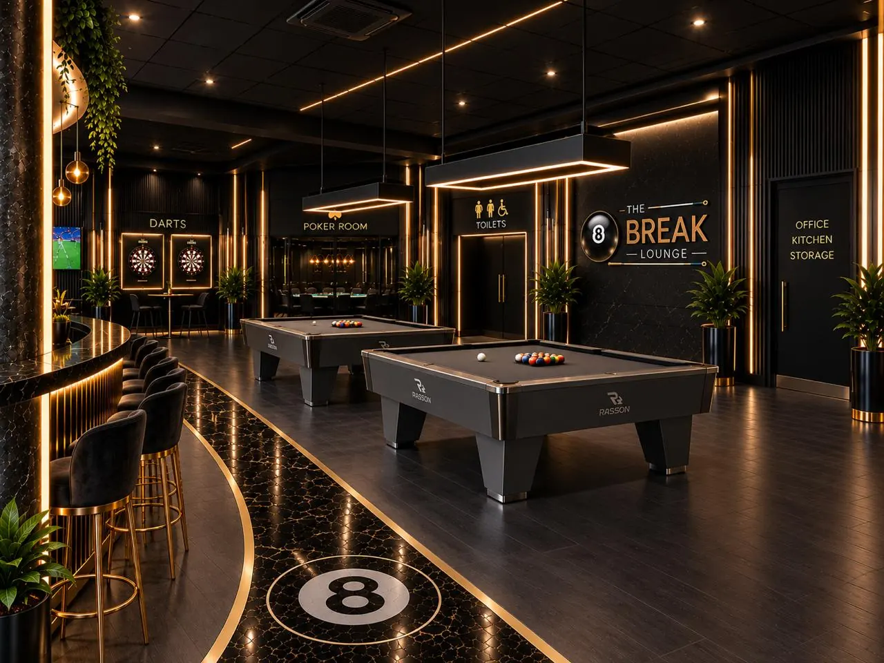 Dartboards by the bar